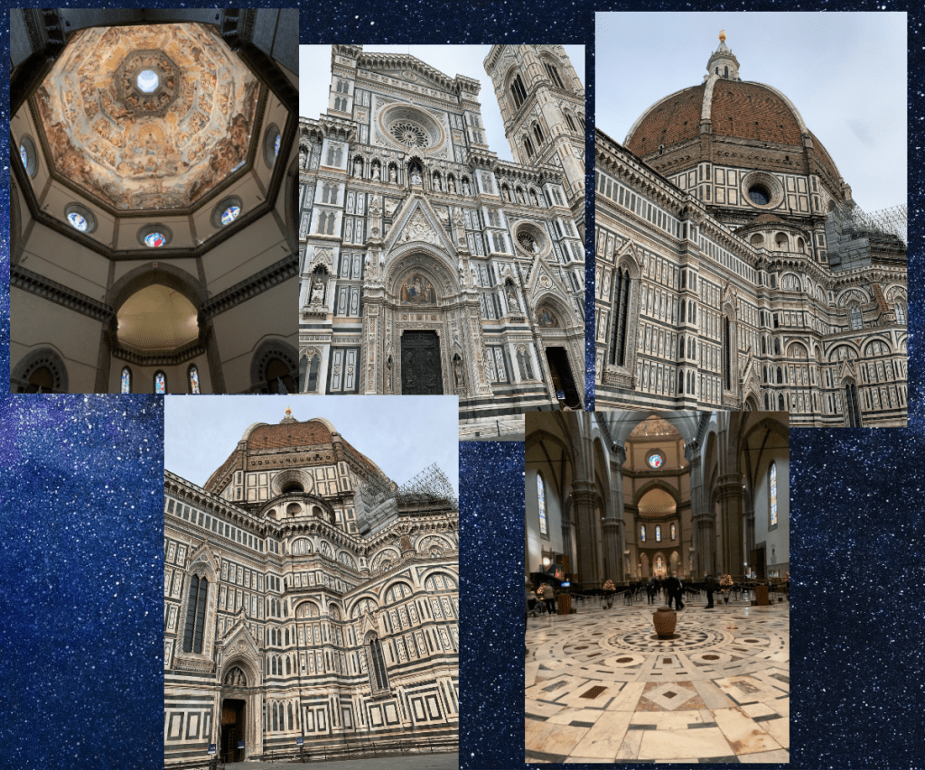 photos of the outer and inner Duomo, Florence, Italy